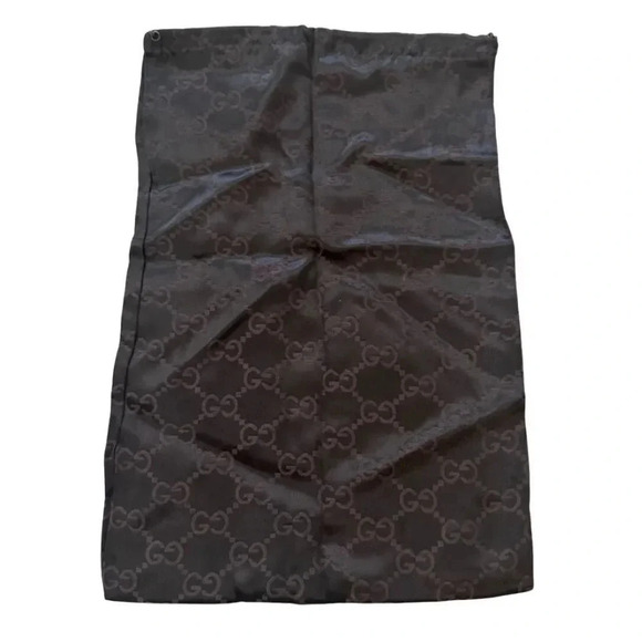 Gucci GG Monogram Drawstring Black Dust Bag Made in Italy